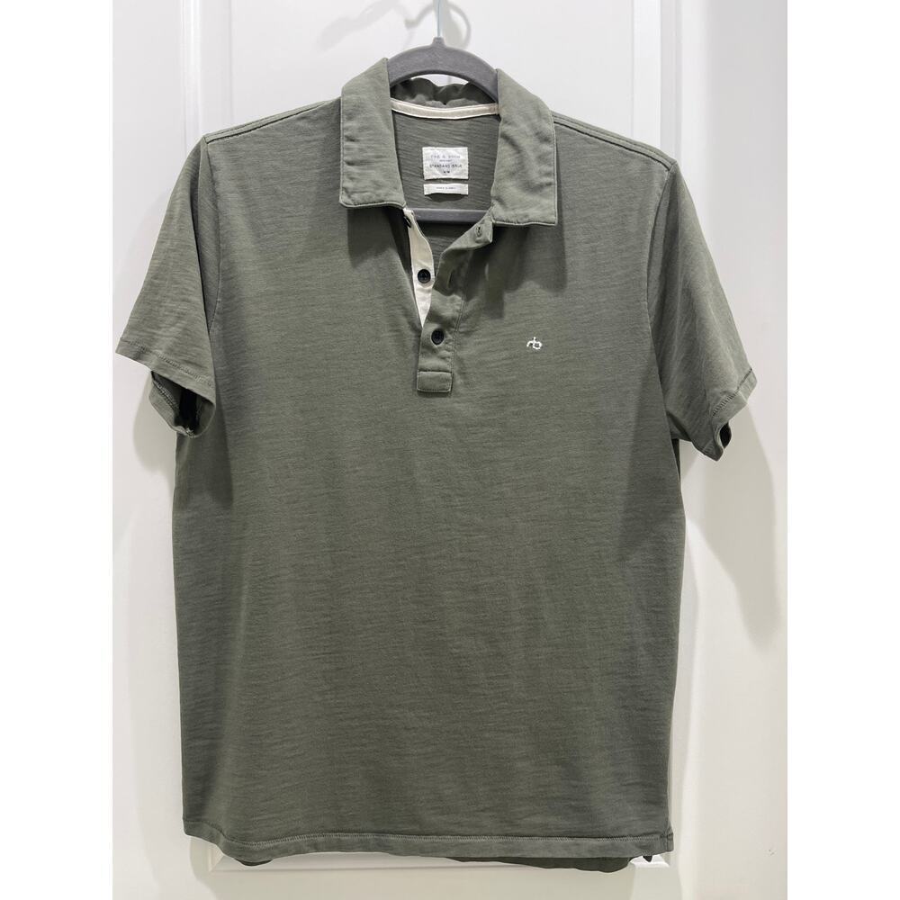 Rag & Bone Hyper Laundered Cotton Pique Polo in Sz M